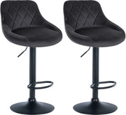 2er Set Barhocker Lazio Samt schwarz