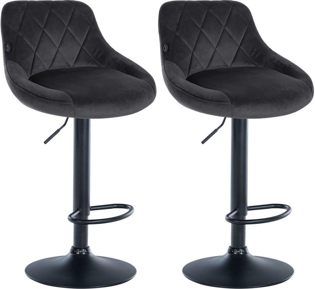 2er Set Barhocker Lazio Samt schwarz