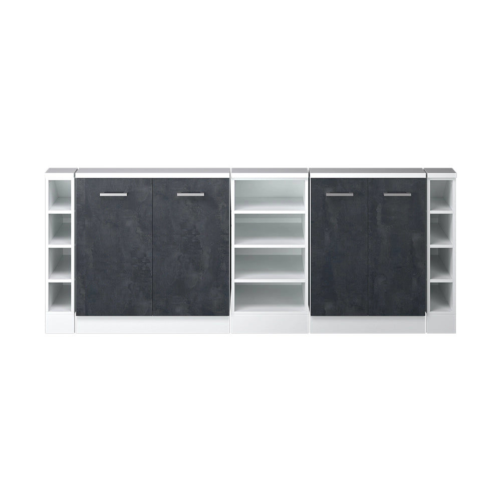 Set di mobili sottotetto Rion Calce nera/Bianco Set di 5 Vicco