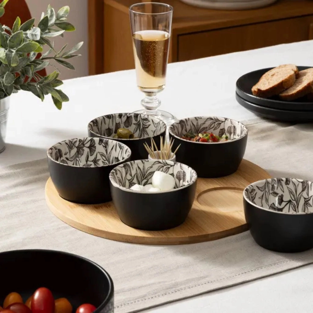 Set Aperitivo Ceramica Bianca 7 Pezzi