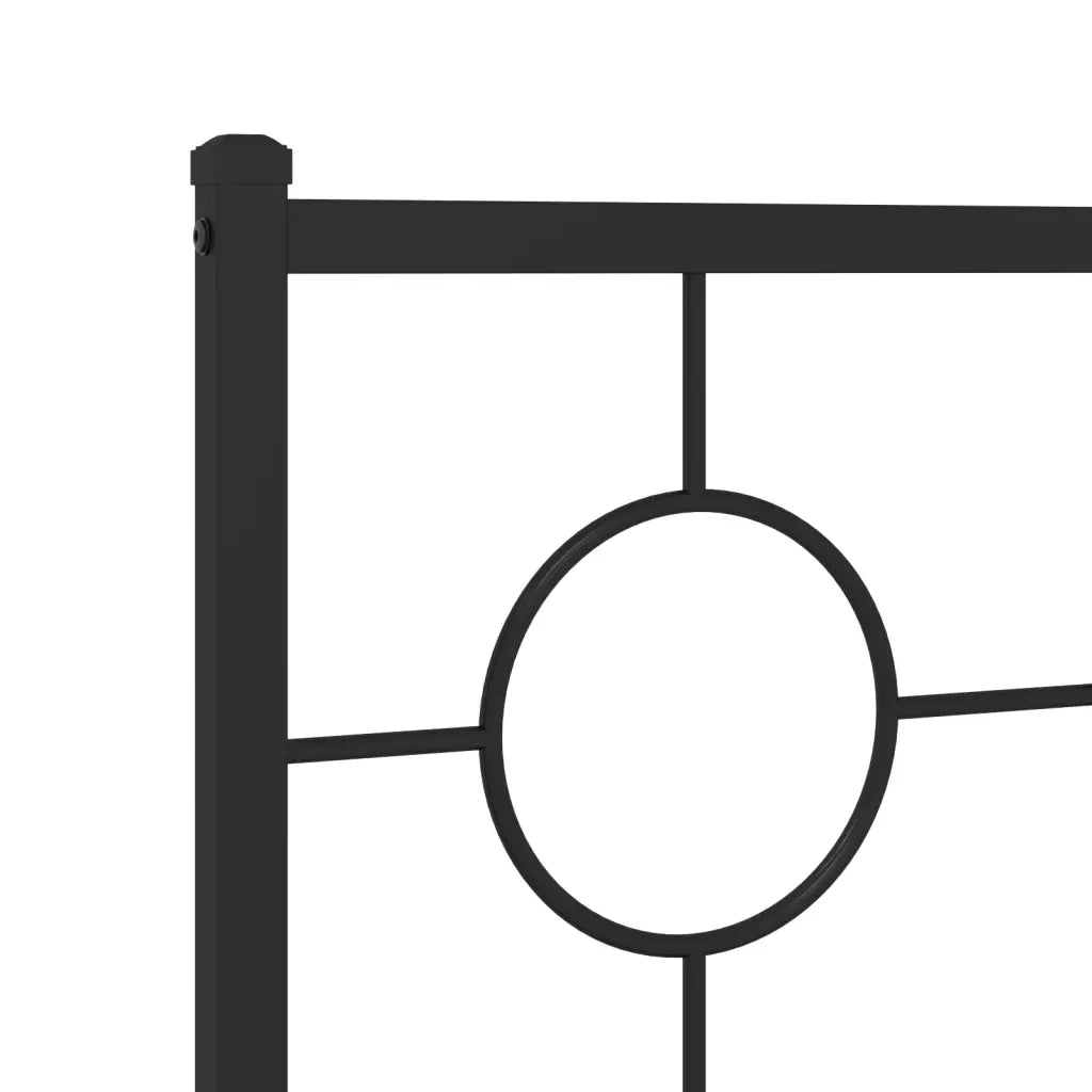 Giroletto con Testiera e Pediera-Struttura Letto Metallo Nero 140x200 cm 791119