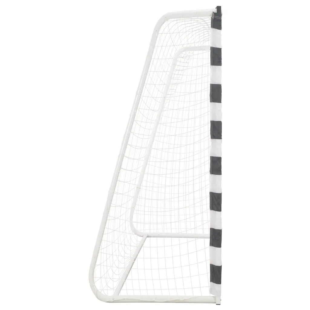 Porta da Calcio 300x200x90 cm in Metallo Bianco e Nero 91954