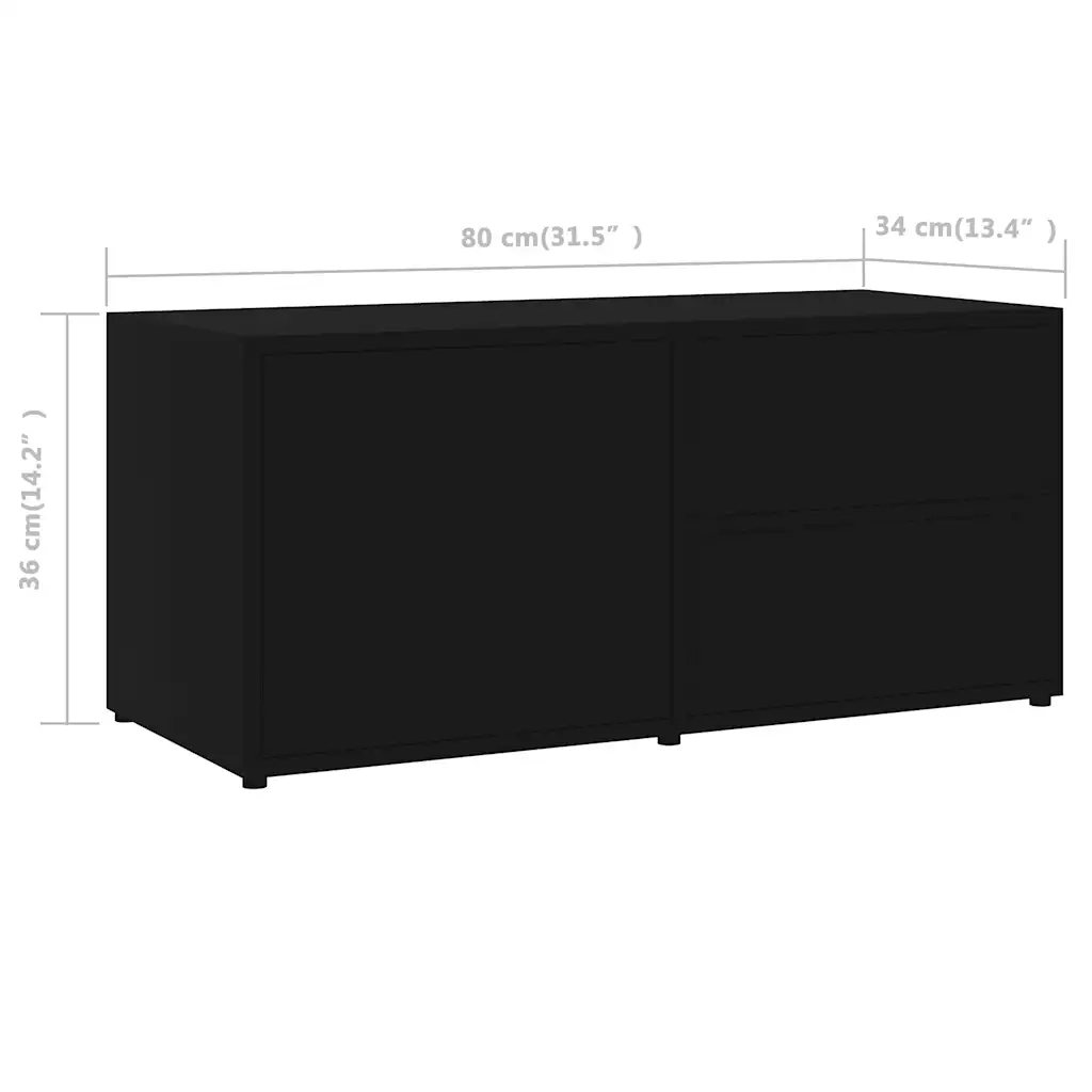 Mobile TV | Armadietto TV | Mobile Porta TV Nero 80x34x36 cm in Legno Multistrato