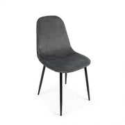 Sedia irelia velluto grigio scuro
