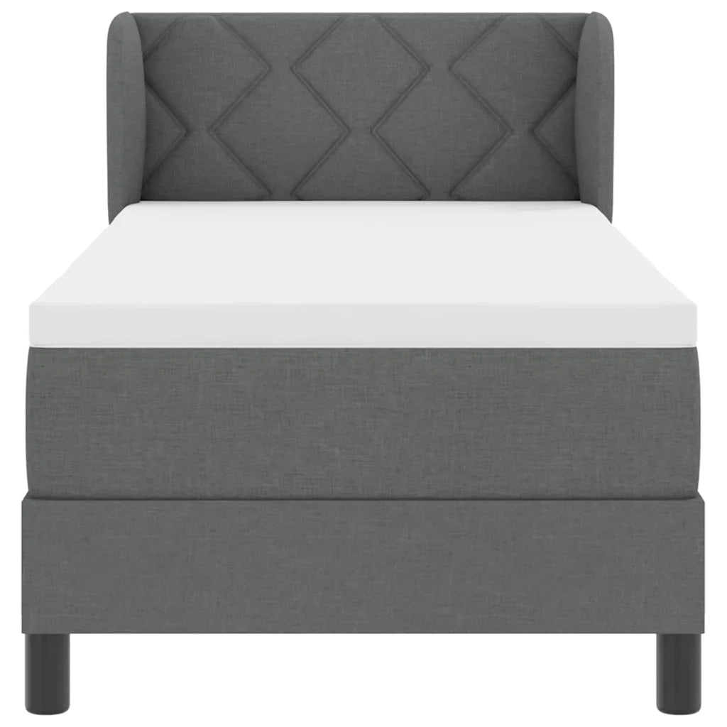 Letto a molle con materasso Grigio scuro 80 x 200 cm Tessuto 3340053