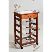 Carrello portafrutta Vesuvio con cassetto senza base - ciliegio