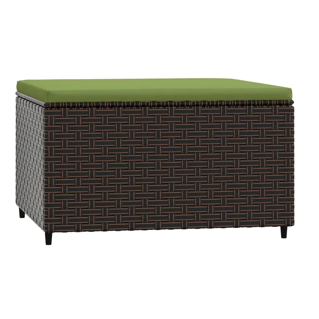 Poggiapiedi da Giardino con Cuscino in Polyrattan Marrone CFW9013694