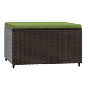 Poggiapiedi da Giardino con Cuscino in Polyrattan Marrone CFW9013694