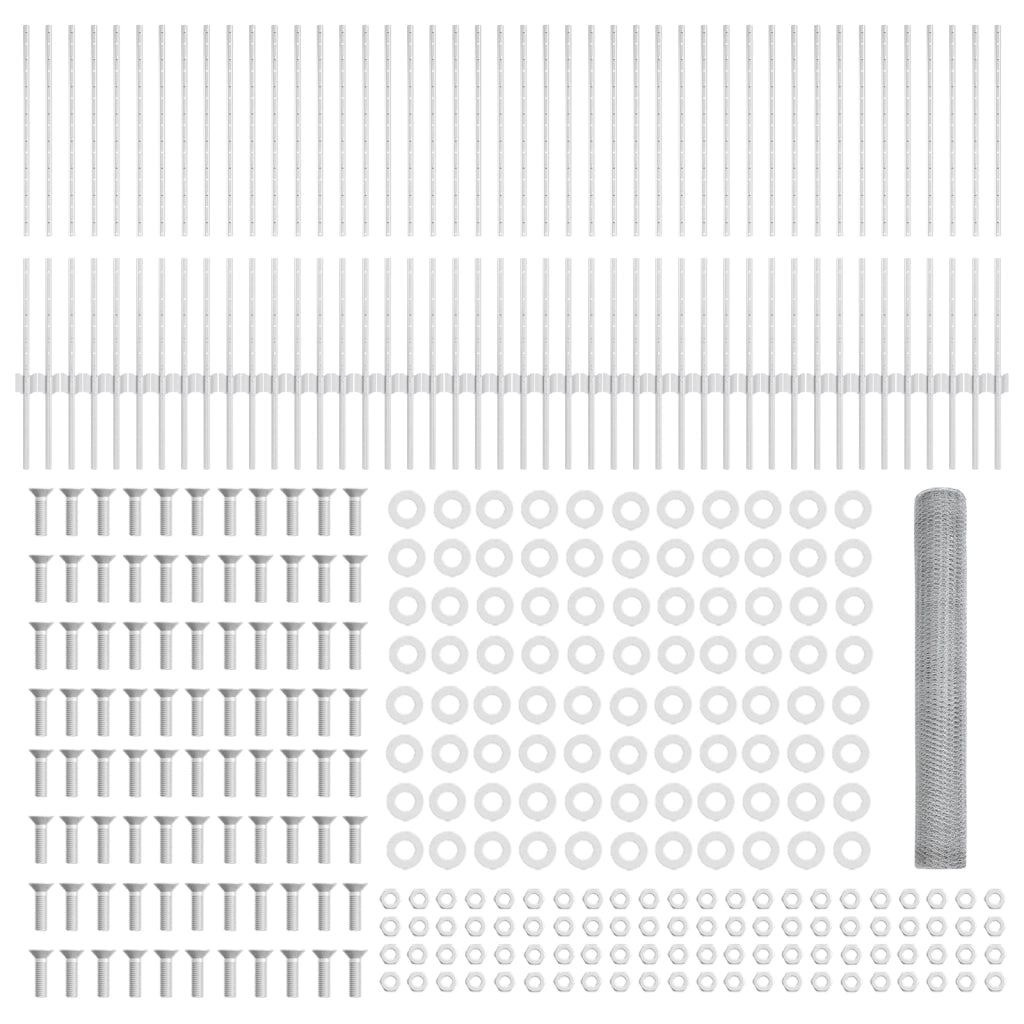 Posti per Recinzione  22 pcs U-Channel 100 cm Acciaio Zincato
