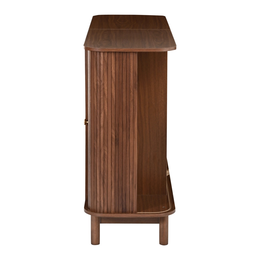Credenza con 3 scomparti e 1 ripiano regolabile; ante scorrevoli; per soggiorno; 140 × 40 × 88 cm