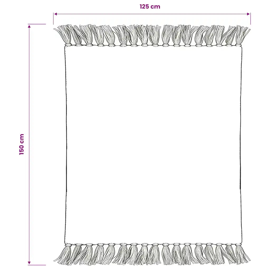 Copriletto in Cotone a Righe 125x150 cm Grigio e Bianco 245327
