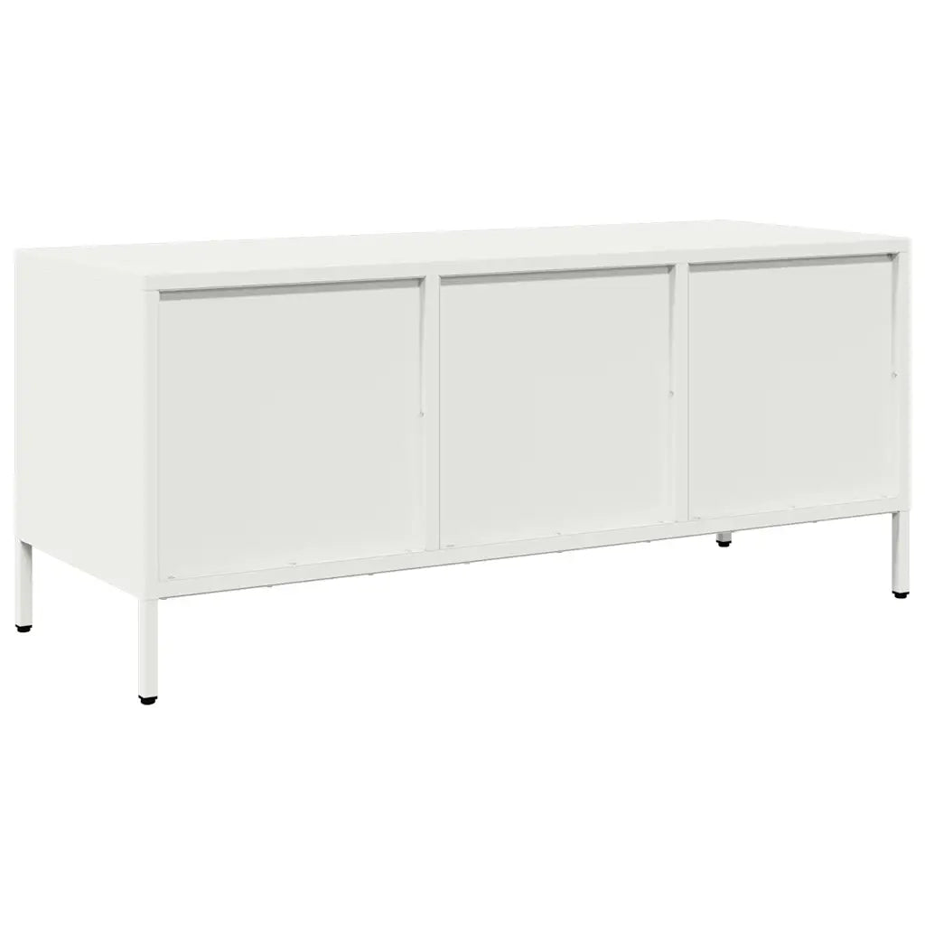 Mobile TV-Credenza TV-Console TV Bianco 101,5x39x43,5 cm in Acciaio Laminato a Freddo 475672
