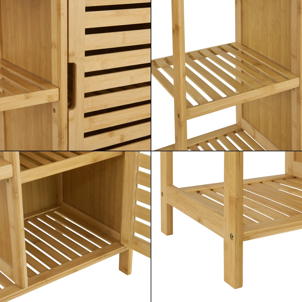 Mobile da Bagno Vetlanda in Bambù 87 x 66 x 33 cm - Naturale [en.casa]