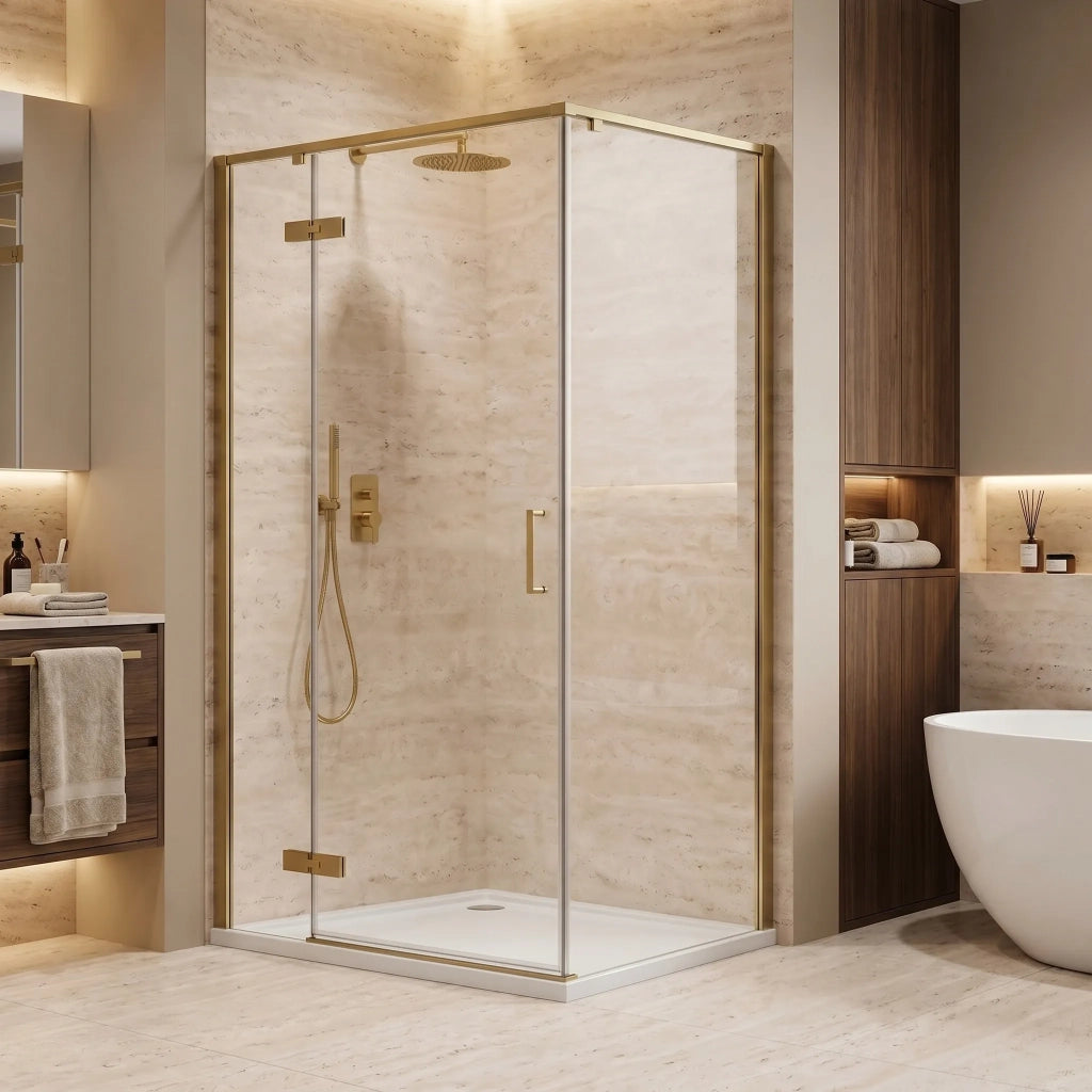 Cabina Doccia Rea Bruno 90x90 Brush Gold