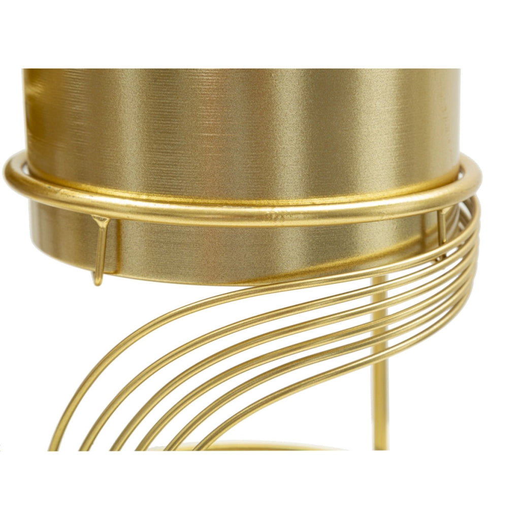 Set di 2 Vasi per Piante VKH394, Oro, Metallo, 23x23x35 cm