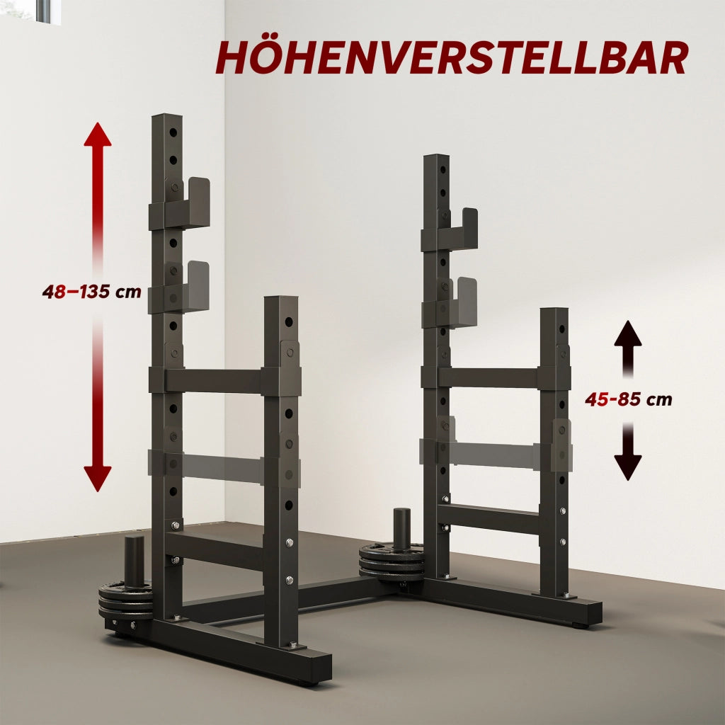 Porta manubri 2 livelli ¨C Minimal ¨C acciaio, nero, 300 kg