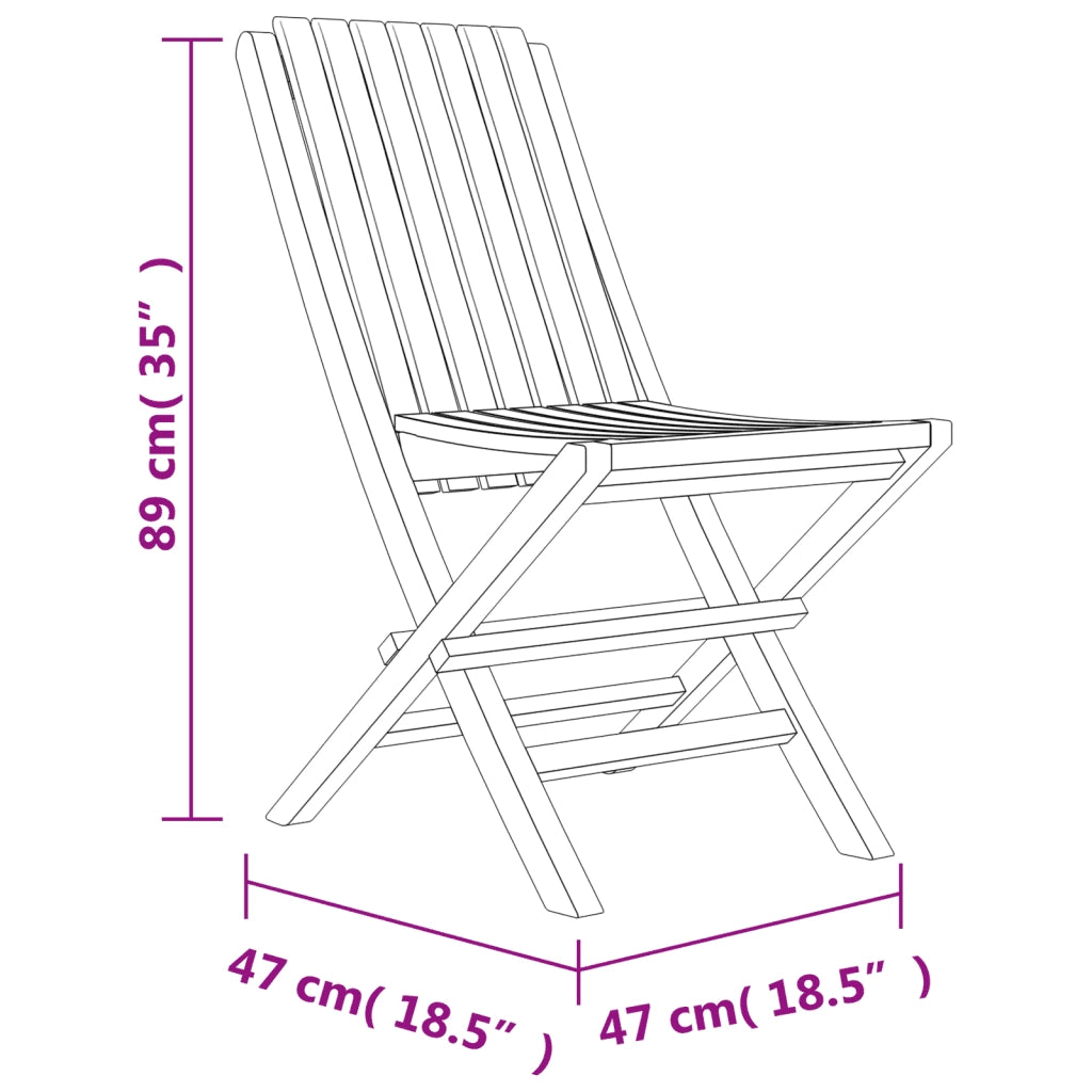 Set da Pranzo per Giardino 5 pz in Legno Massello di Teak 3155018