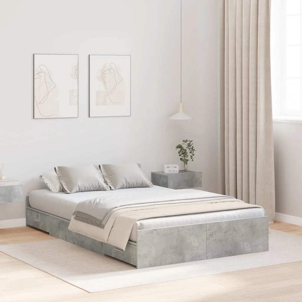 Struttura letto con contenitore Grigio cemento 120 x 190 cm 3335328