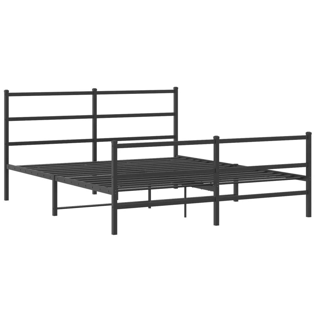 Giroletto con Testiera e Pediera Metallo Nero 160x200 cmcod mxl 110485