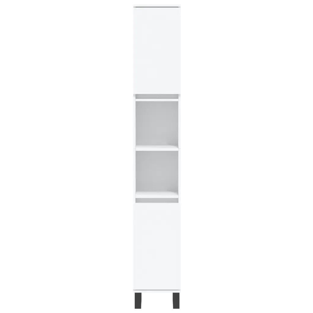 Mobiletto da bagno moderno con 4 scomparti 30 x 30 x 190 cm legno composito bianco 02_0048992