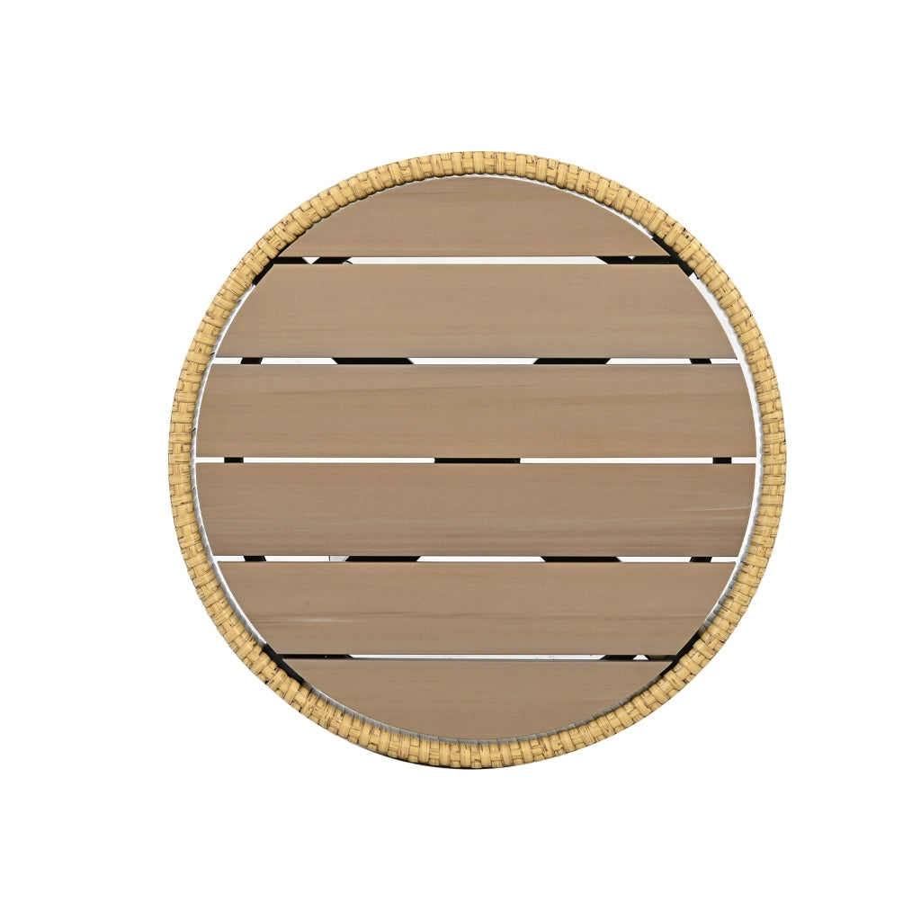Set da terrazza con tavolo e sedie 2 sedie 2 sgabelli in rattan e tessuto bianco e naturale per esterni