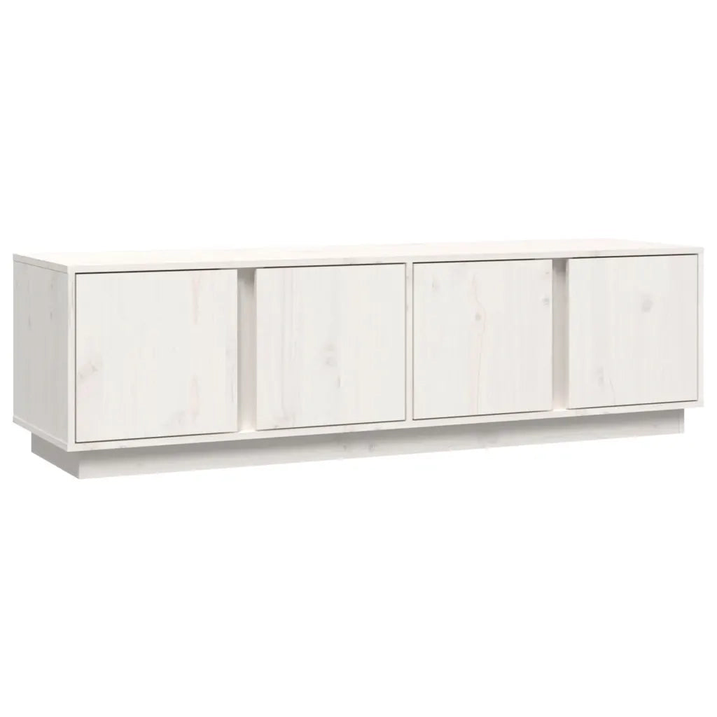 Mobile Porta TV-Credenza per TV Bianco 140x40x40 cm in Legno Massello di Pino