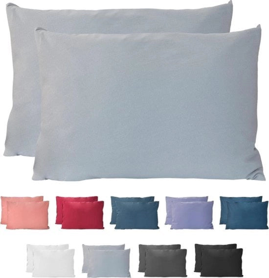 Copri cuscino 50x60 100% cotone super morbido 40x60 jersey grigio con cerniera copri cuscino 50x60