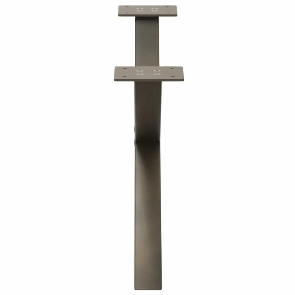 Set di 2 gambe per tavolino a forma di X 70 x 31 cm stabili e regolabili design moderno acciaio naturale 02_0057162