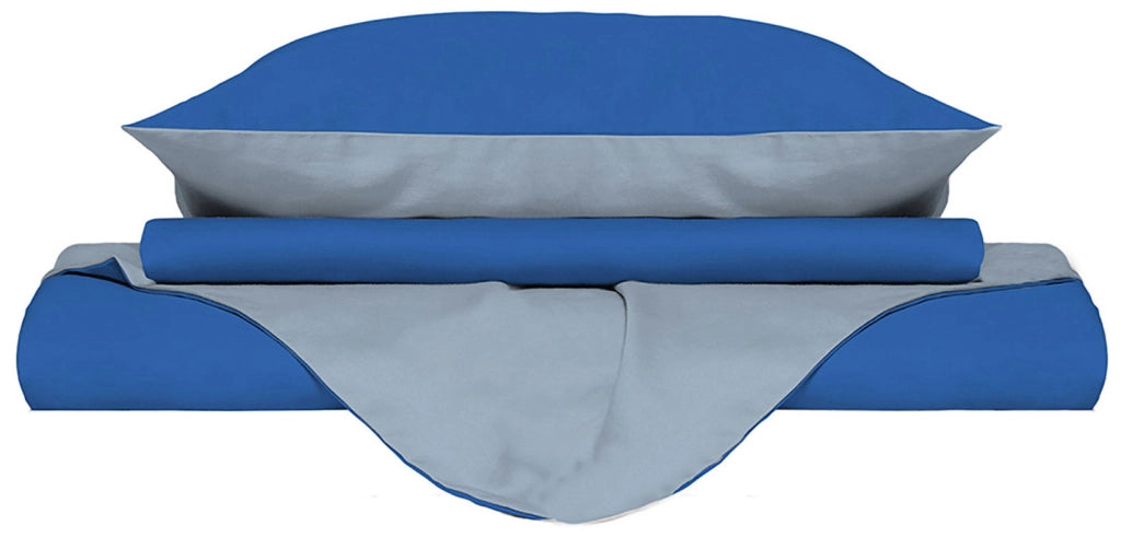 Copripiumino con Sacco e Federe Doubleface Royal/Azzurro 1 Piazza e Mezzo