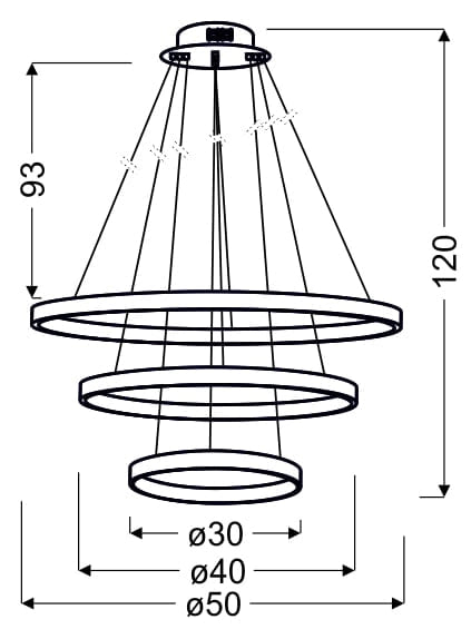Lampadario sospeso LED Candellux LUNE 33-64738 cromo