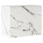 Pensile Cucina con Anta a Ribalta 60x32x49 cm in Legno Bianco Effetto Marmo