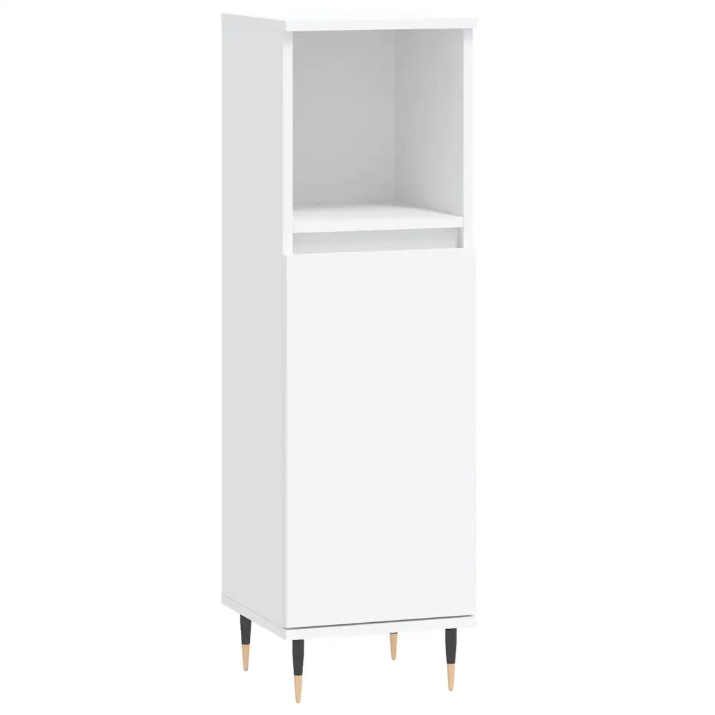 Armadietto da Bagno | Armadio da bagno Bianco 30x30x100 cm in Legno Multistrato