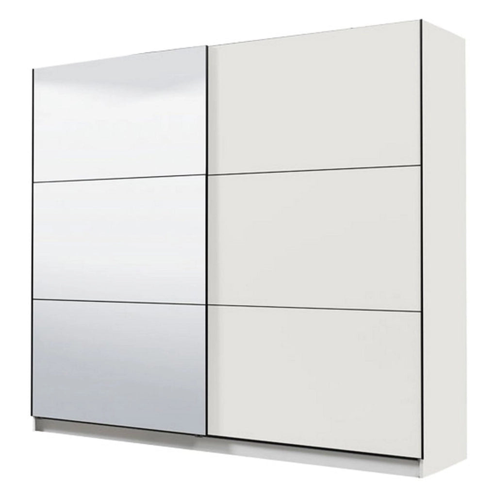 Armadio Camera da Letto Soncino, Guardaroba Grande Appendiabiti, 217x210h cm Bianco Opaco