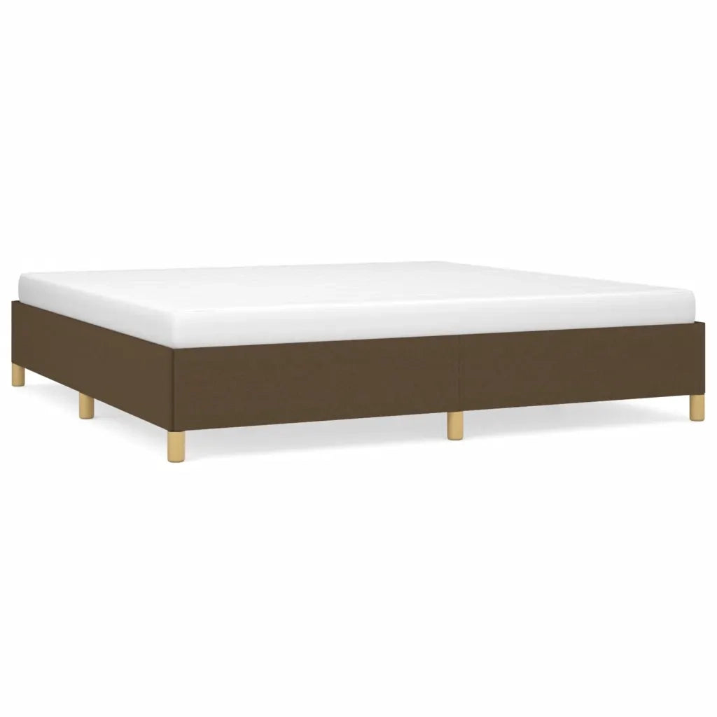 Giroletto senza Materasso-Struttura Letto Marrone Scuro 200x200 cm in Tessuto 825241