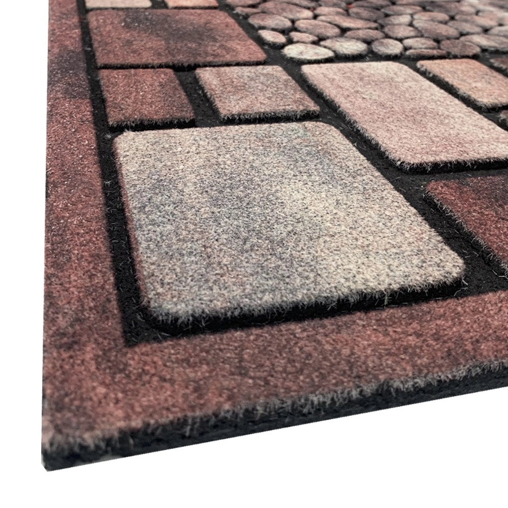 Zerbino Ingresso Robusto Spesso 1 Cm Pietre 3D Antiscivolo Assorbente Tappeto Entrata Casa Dis_B
