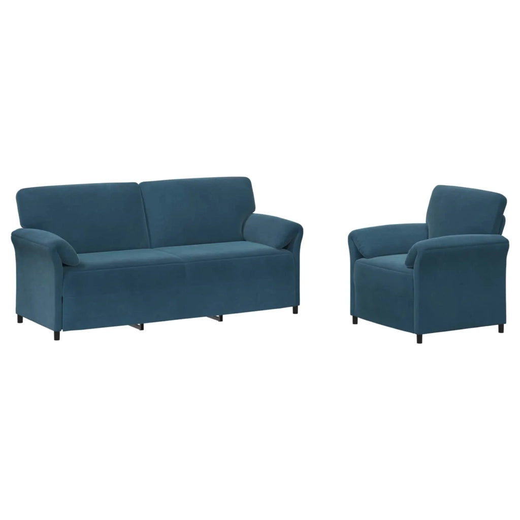 Set di divani 2 pz Blu Velluto 3424922