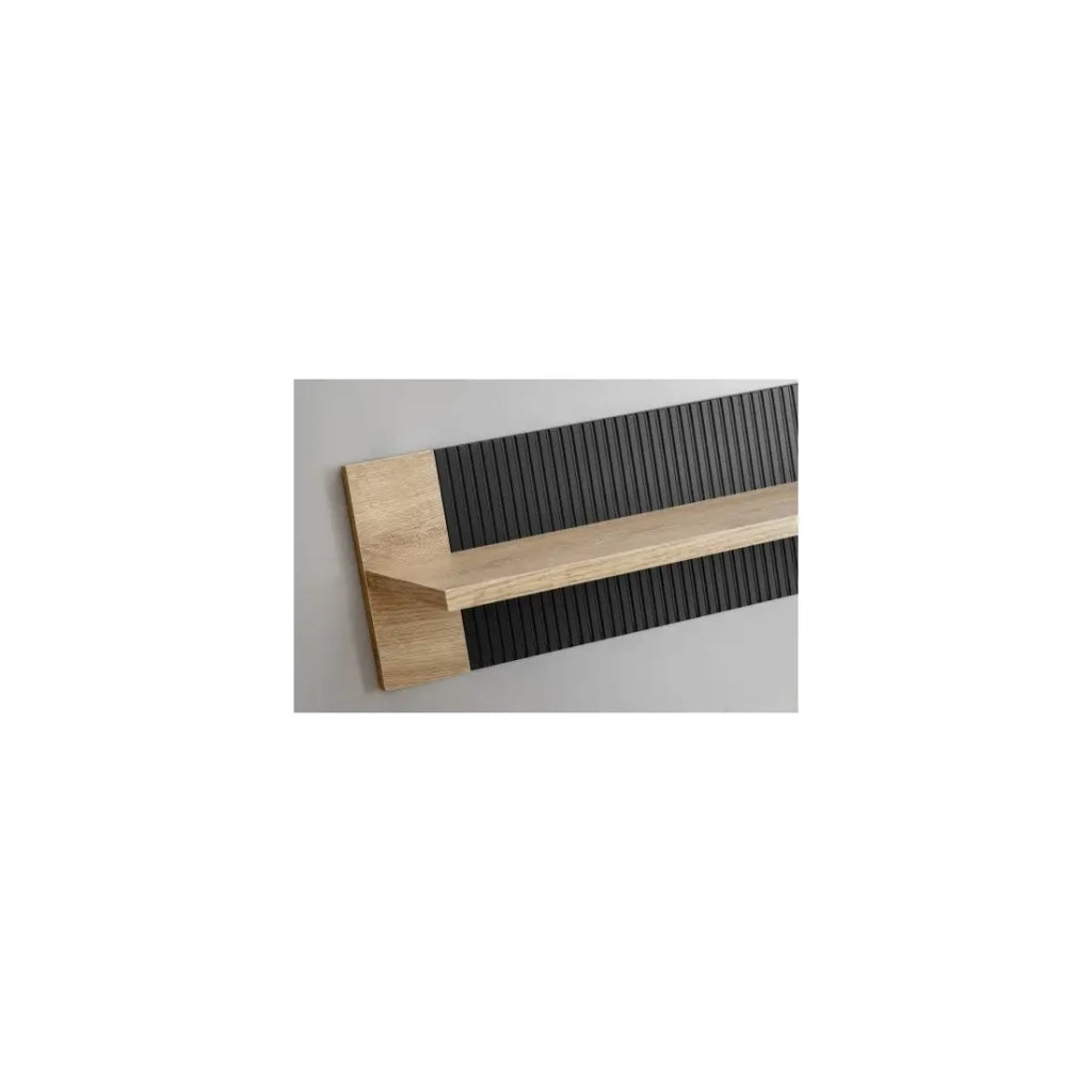 Mensola da parete DOUM – Rovere chiaro e nero – L160 x H20 x P23 cm