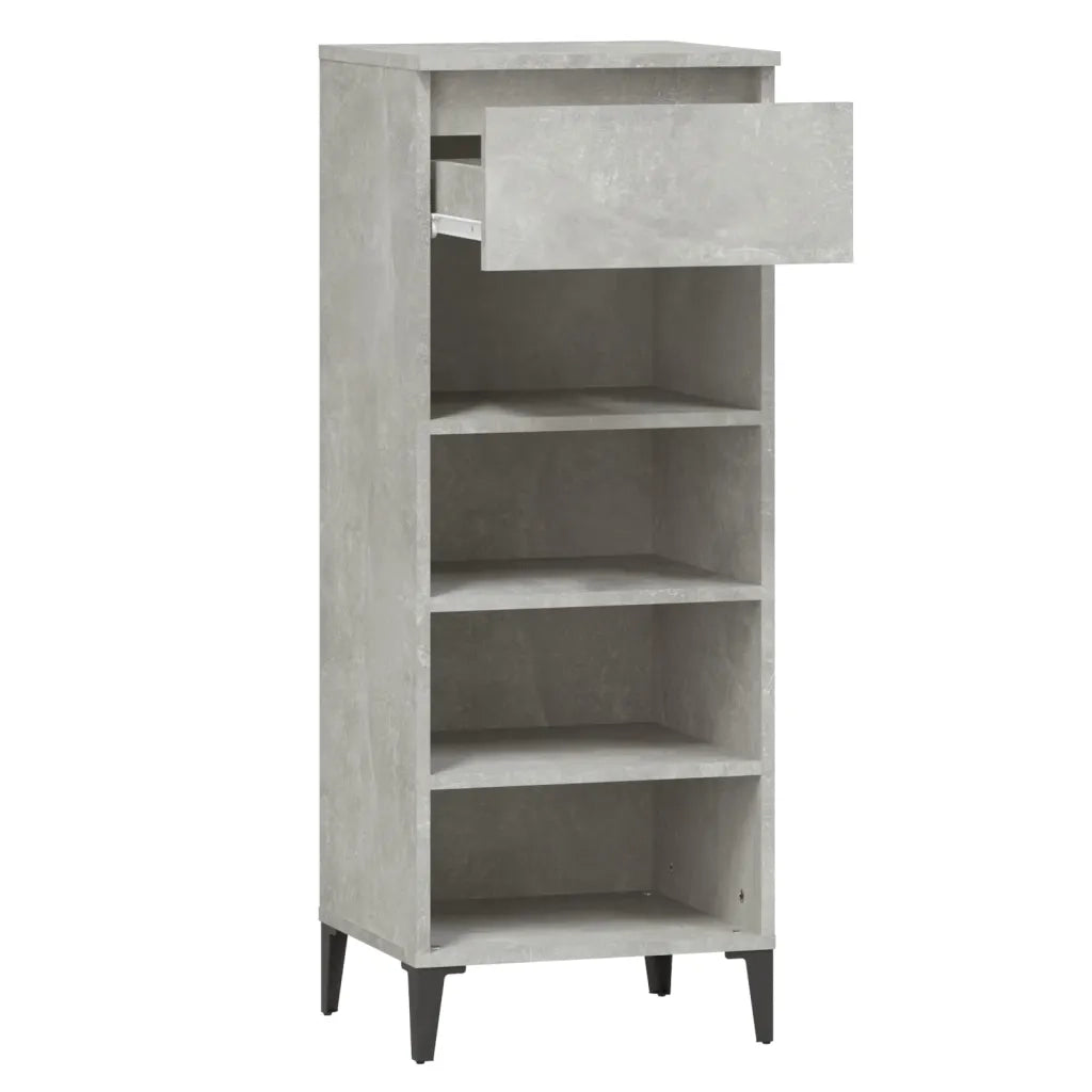 Scarpiera-Scaffale per scarpe Grigio Cemento 40x36x105 cm in Legno Multistrato 254579