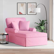 Chaise Longe con Gonna con cuscino 3 pcs Rosa Tessuto 42022947