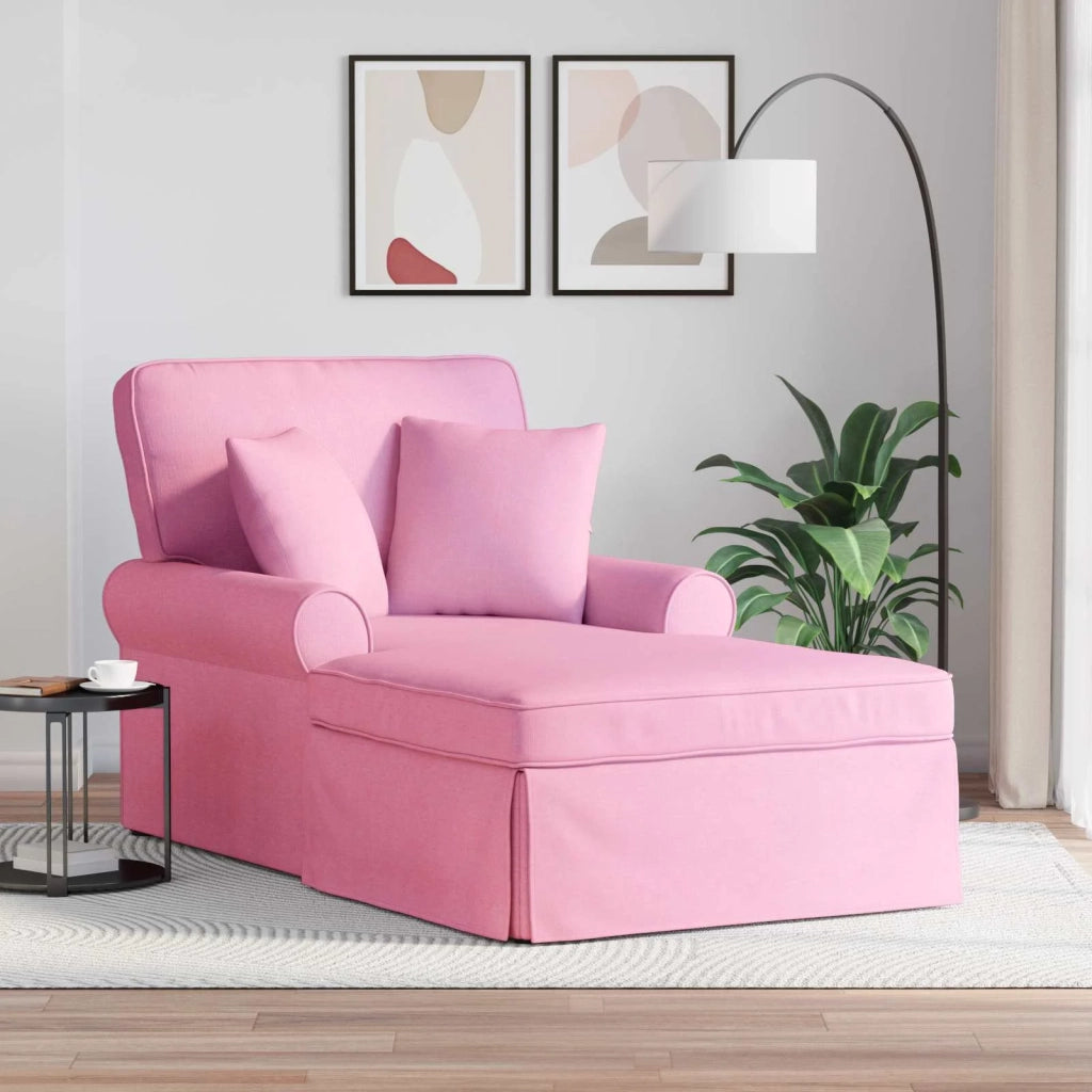 Chaise Longe con Gonna con cuscino 3 pcs Rosa Tessuto 42022947
