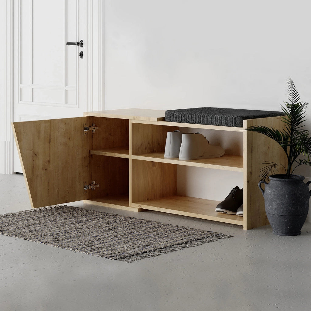 Scarpiera in legno "Fiona" - 104 x 37 x 47 cm - Beige