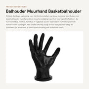 Balhouder per muro - Sicura e spazievolutiva - Adattabile a basket, calcio e pallamano - Dimensioni 22x6,5 cm - Balstandaard