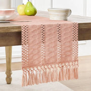Telaio da tavola in stile bohemiano - 30 x 400 cm Telaio rustico in stile rurale - Decorazione da tavola tessuta - Telaio da tavola con chiodi annodati - Ideale per una tavola da giardino o un centrotavola per tè