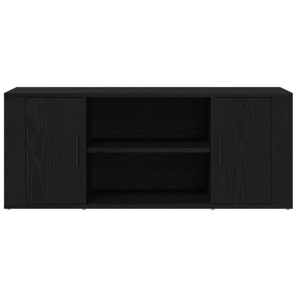 Mobile TV  Nero Rovere 100x35x40 cm Legno ingegnerizzato