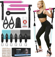 Pilates-stang con cavi di resistenza, cinture di resistenza, cavo di resistenza, pilates-stang con cintura regolabile, cardano, pedana, cavi di resistenza per allenamento del corpo intero