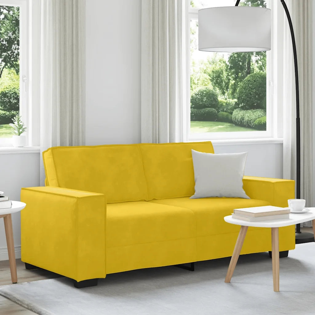 Divano a 2 Posti-Sofa 2 Posti giallo 140 cm in Velluto 135246