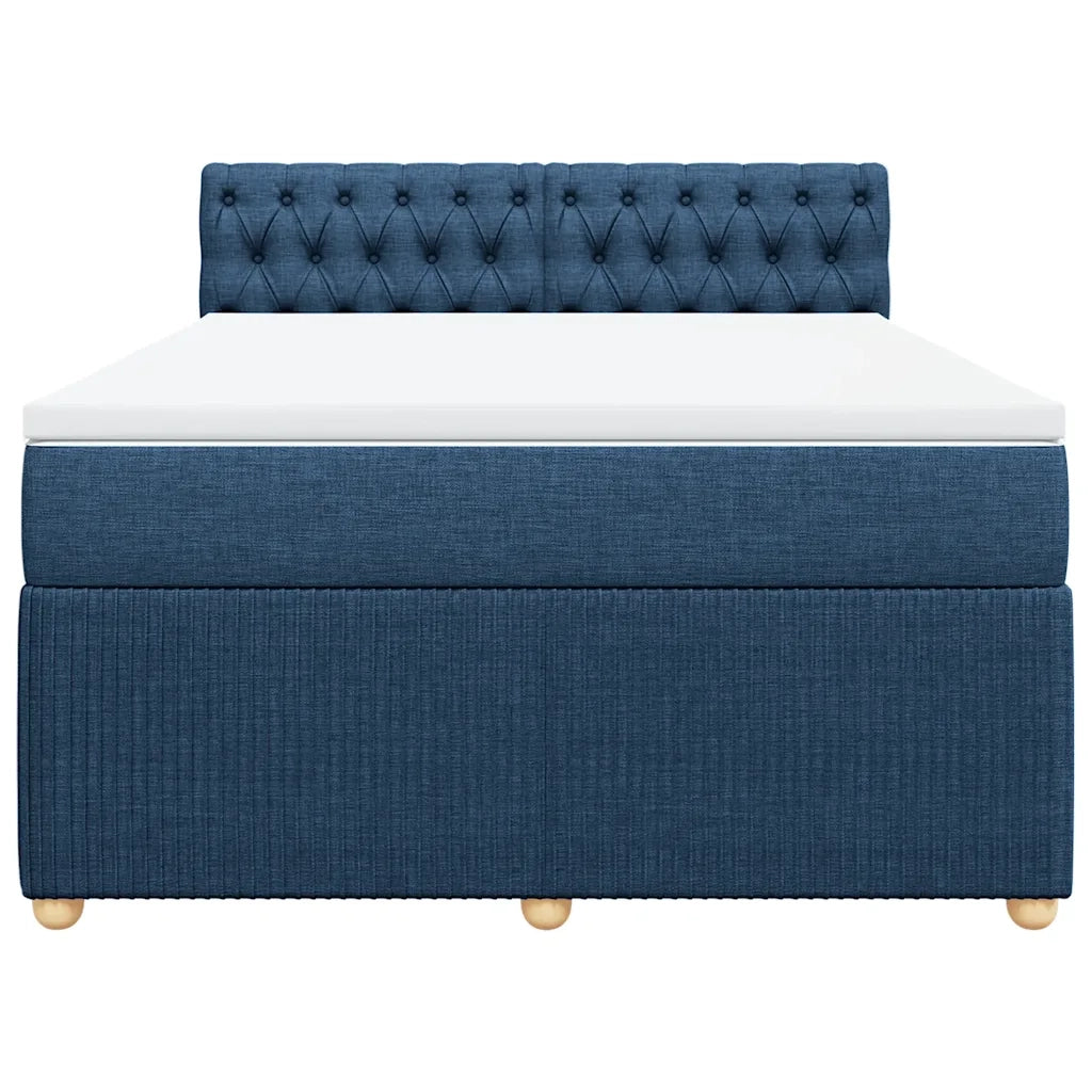 Giroletto a Molle con Materasso Blu 140x190 cm in Tessuto