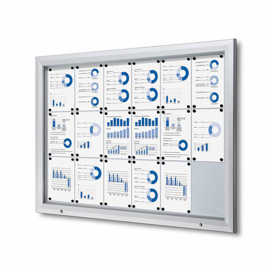 Bacheca da Esterno con Apertura a Ribalta 146,5x106,7x4,7 cm in Alluminio con Led Silver