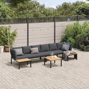 vidaXL Set Divani da Giardino 5 pz con Cuscini in Alluminio Nero
