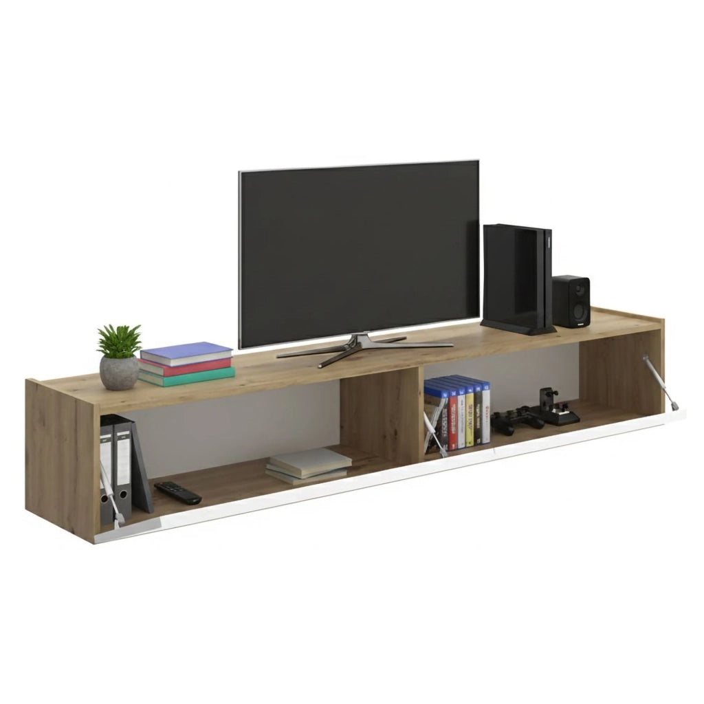 Bigfork, Mobile Porta tv un Ripiano, 35x180x29h cm Bianco